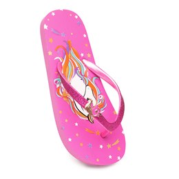 FT2579PK GIRLS UNICORN PRINT FLIP FLOP